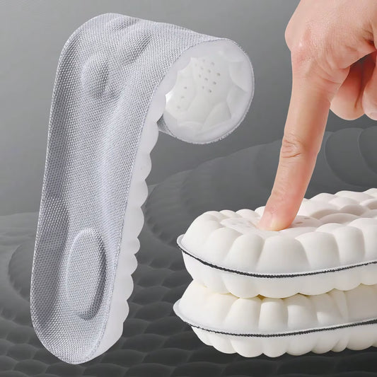 1/2/4Pairs Latex Sport Insoles Soft High Elasticity Shoe Pads Orthotic Breathable Shock Absorption Cushion Arch Support Insole